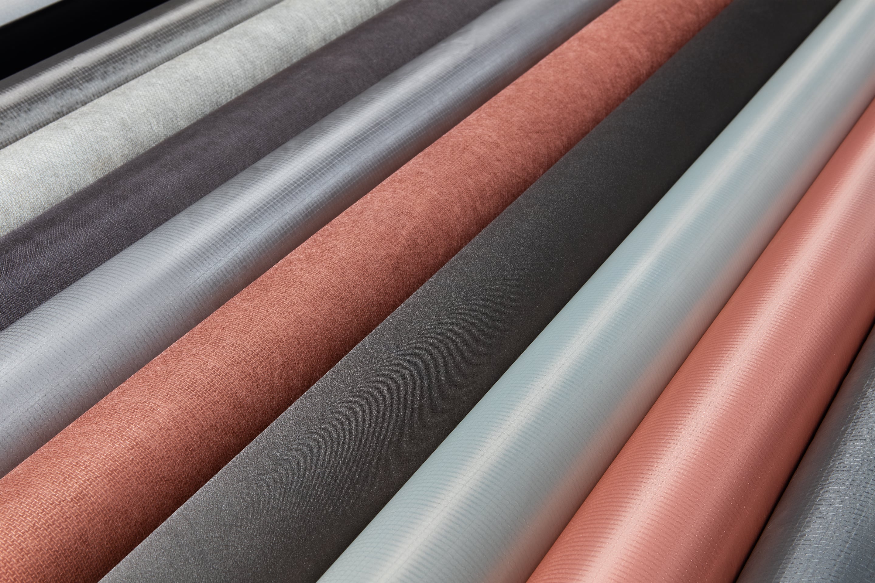 Rolls of various shielding fabrics and surface materials